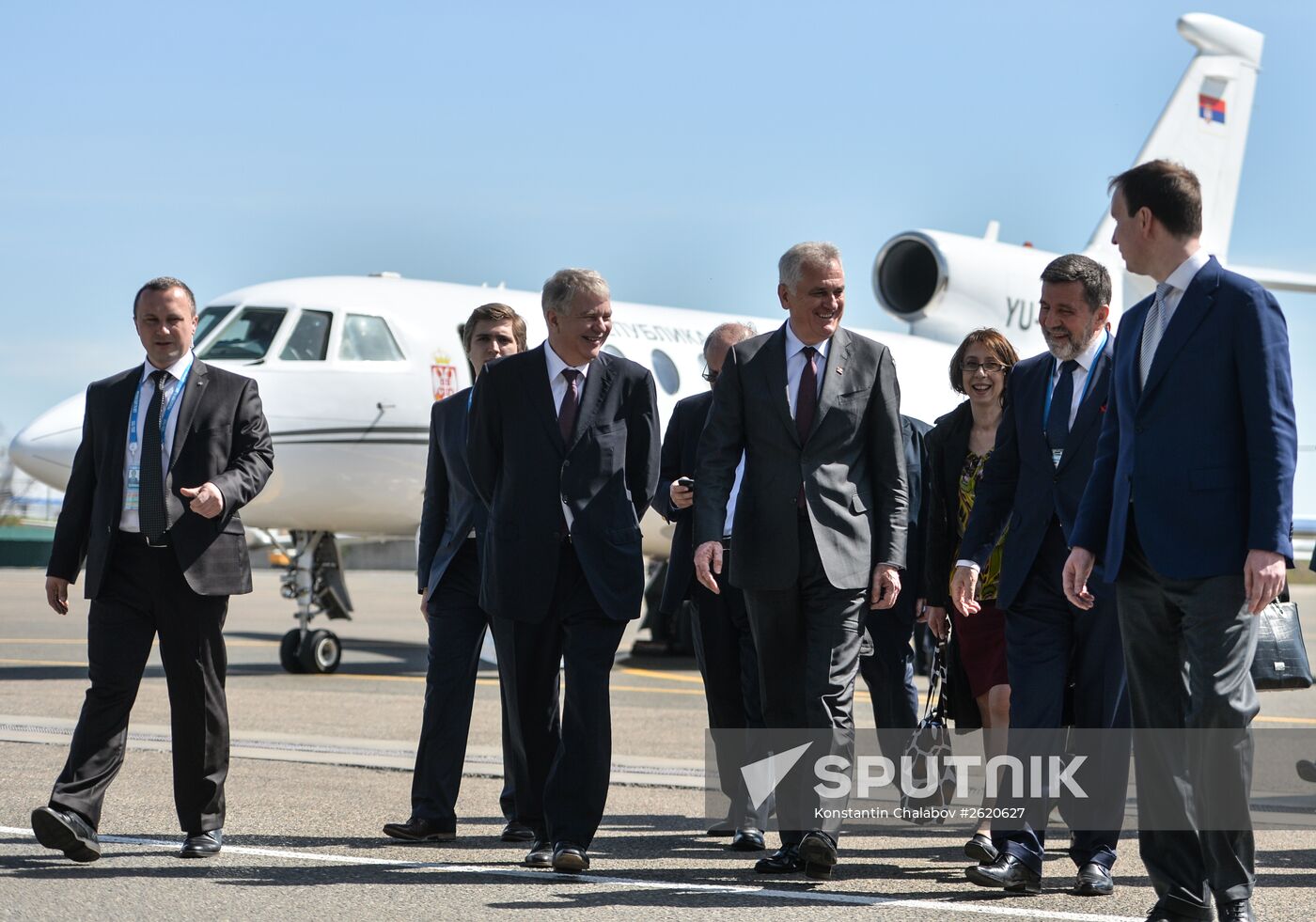 President of Serbia Tomislav Nikolic arrives in Moscow