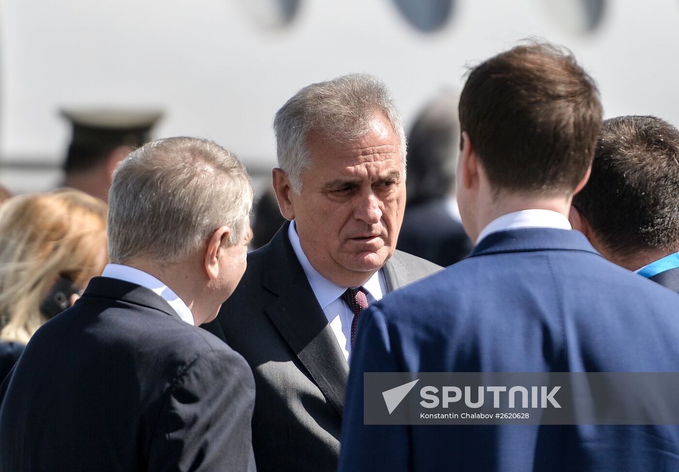 Serbian President Tomislav Nikolic arrives in Moscow