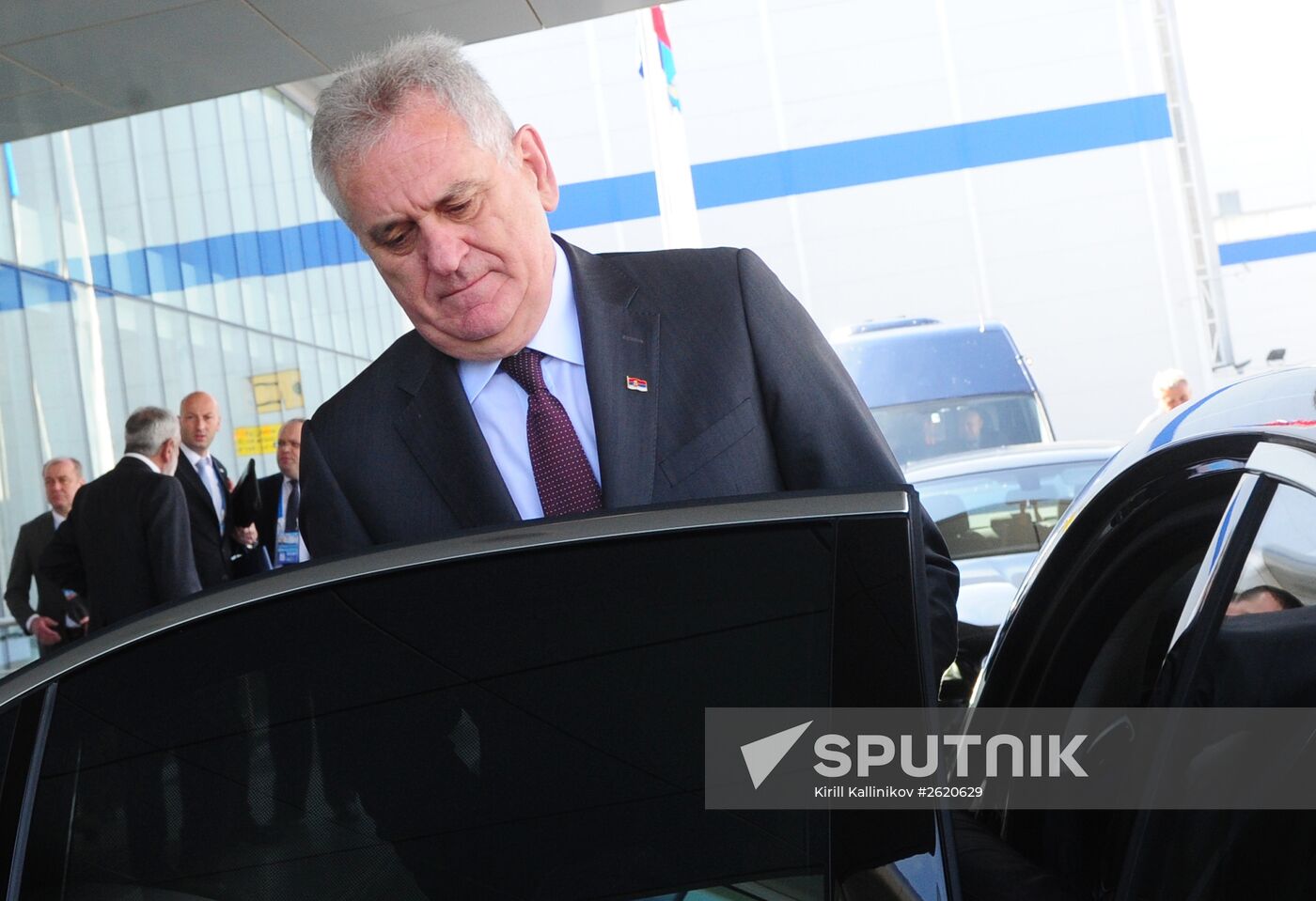 President of Serbia Tomislav Nikolic arrives in Moscow