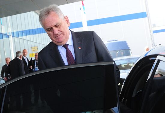 President of Serbia Tomislav Nikolic arrives in Moscow