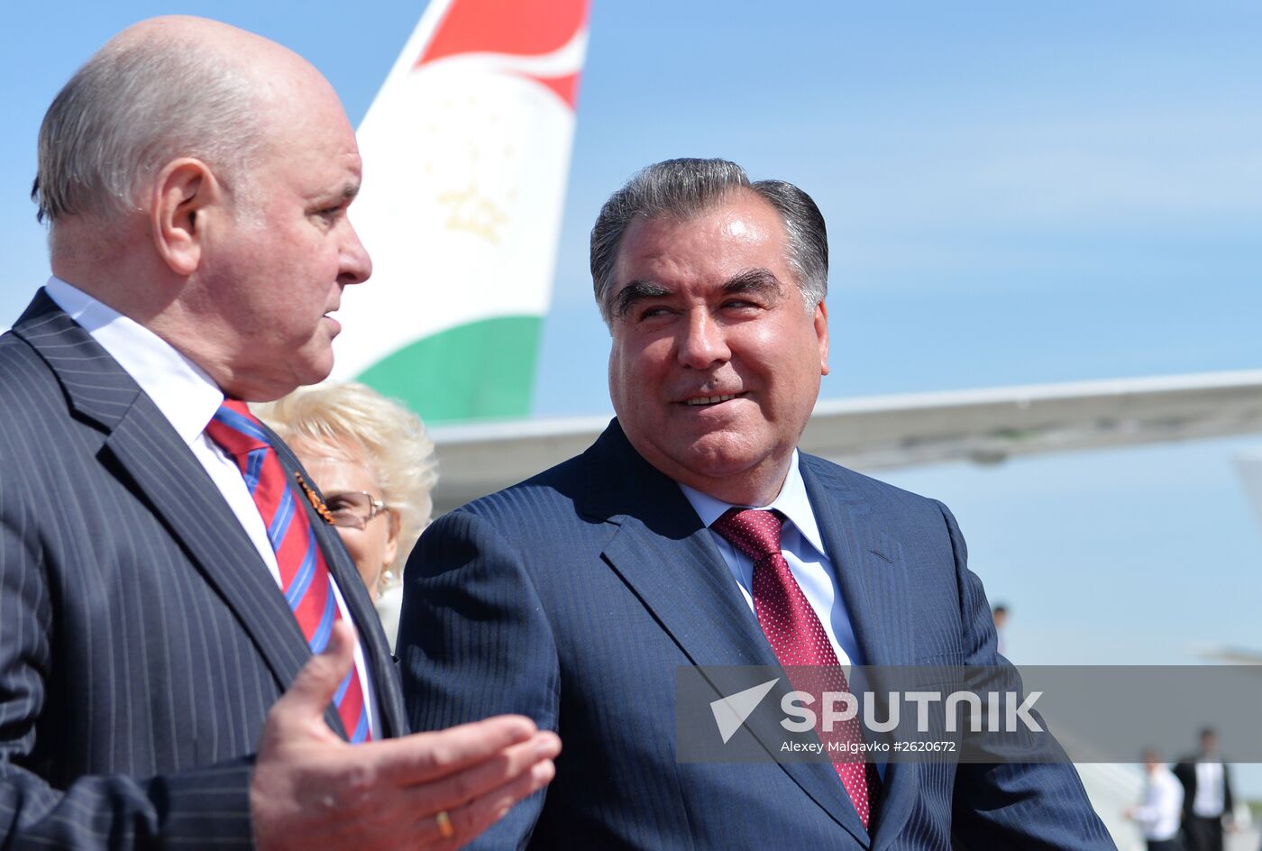 President of Tajikistan Emomali Rahmon arrives in Moscow