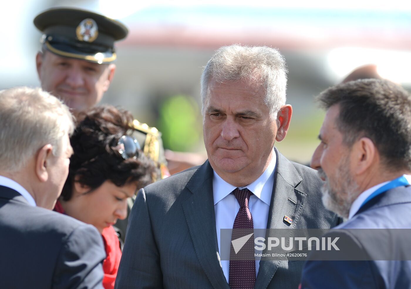 Serbian President Tomislav Nikolic arrives in Moscow