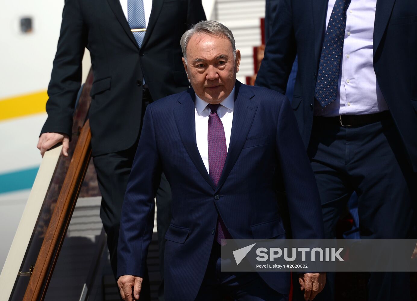 President of Kazakhstan Nursultan Nazarbayev arrives in Moscow