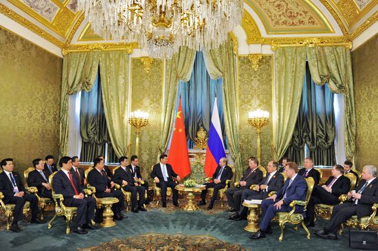 President Vladimir Putin meets with Chinese President Xi Jinping