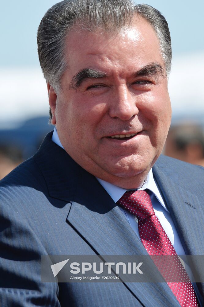 President of Tajikistan Emomali Rahmon arrives in Moscow