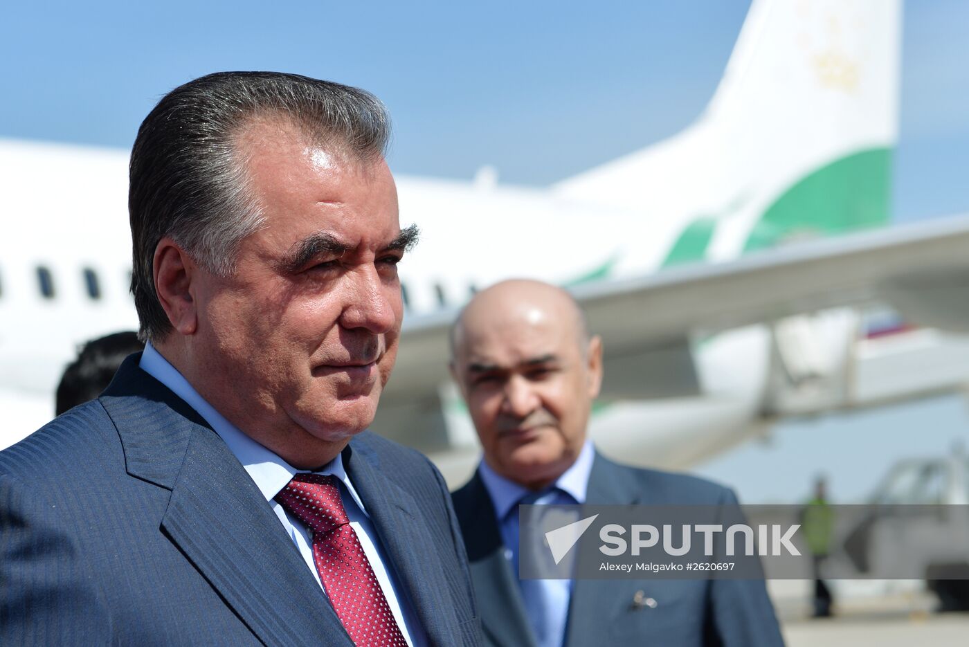 President of Tajikistan Emomali Rahmon arrives in Moscow