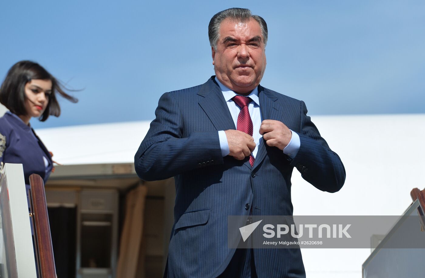 President of Tajikistan Emomali Rahmon arrives in Moscow