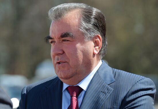 President of Tajikistan Emomali Rahmon arrives in Moscow