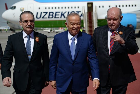 President of Uzbekistan Islam Karimov arrives in Moscow