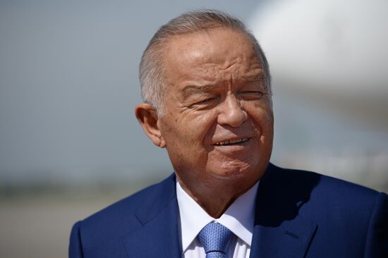 President of Uzbekistan Islam Karimov arrives in Moscow