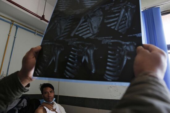 Earthquake victims at Bir Hospital, Kathmandu