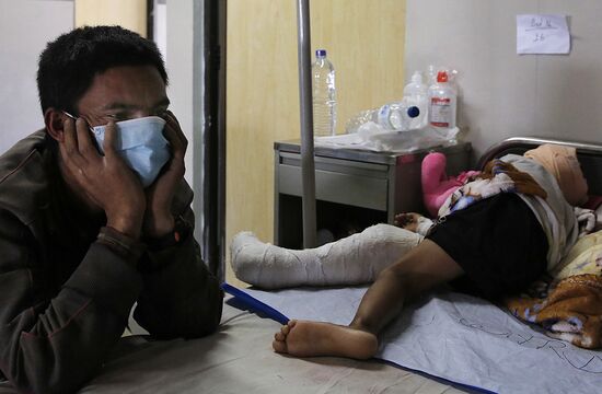 Earthquake victims in Bir Hospital, Kathmandu