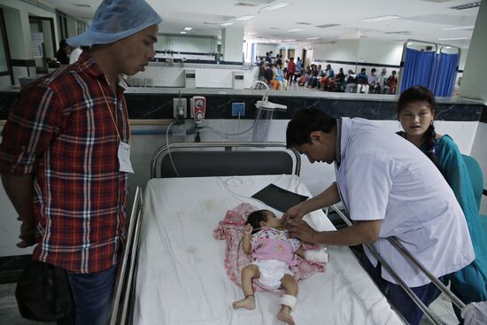 Earthquake victims at Bir Hospital, Kathmandu