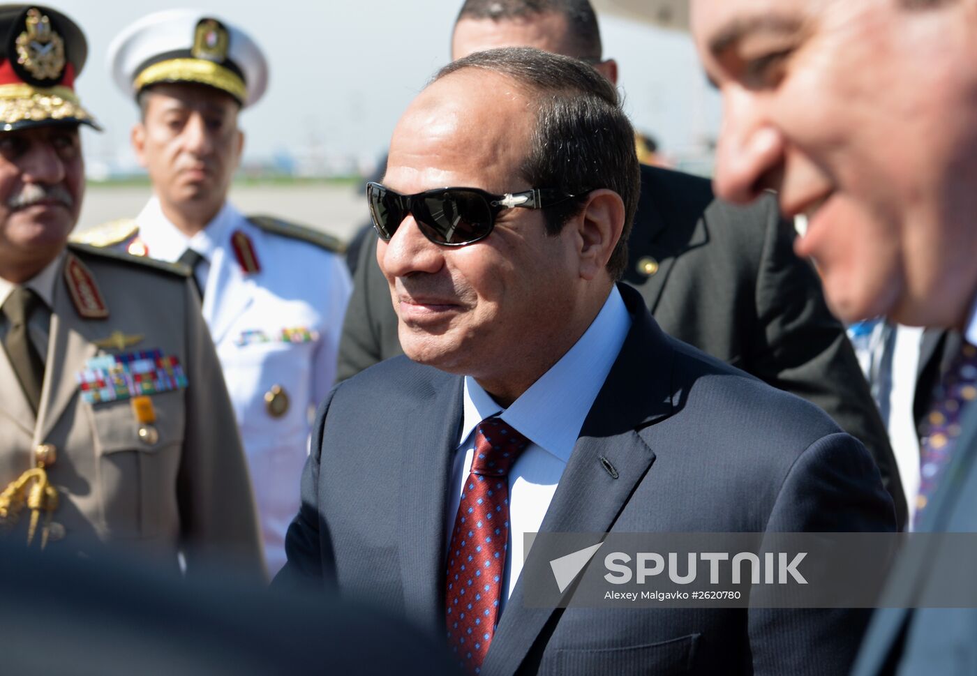 Egyptian President Abdel Fattah el-Sisi arrives in Moscow