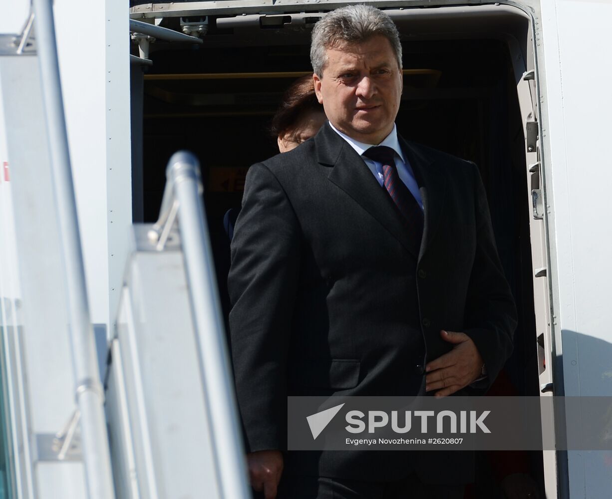President of Macedonia Gorge Ivanov arrives in Moscow