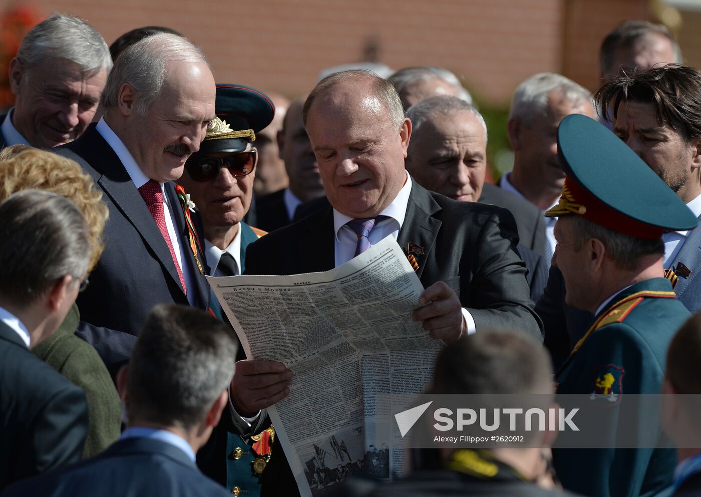 President of Belarus Alexander Lukashenko lays flowers at Tomb of the Unknown Soldier