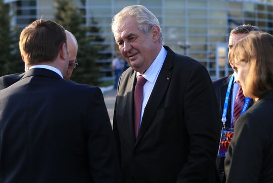 Czech President Miloš Zeman arrives in Moscow