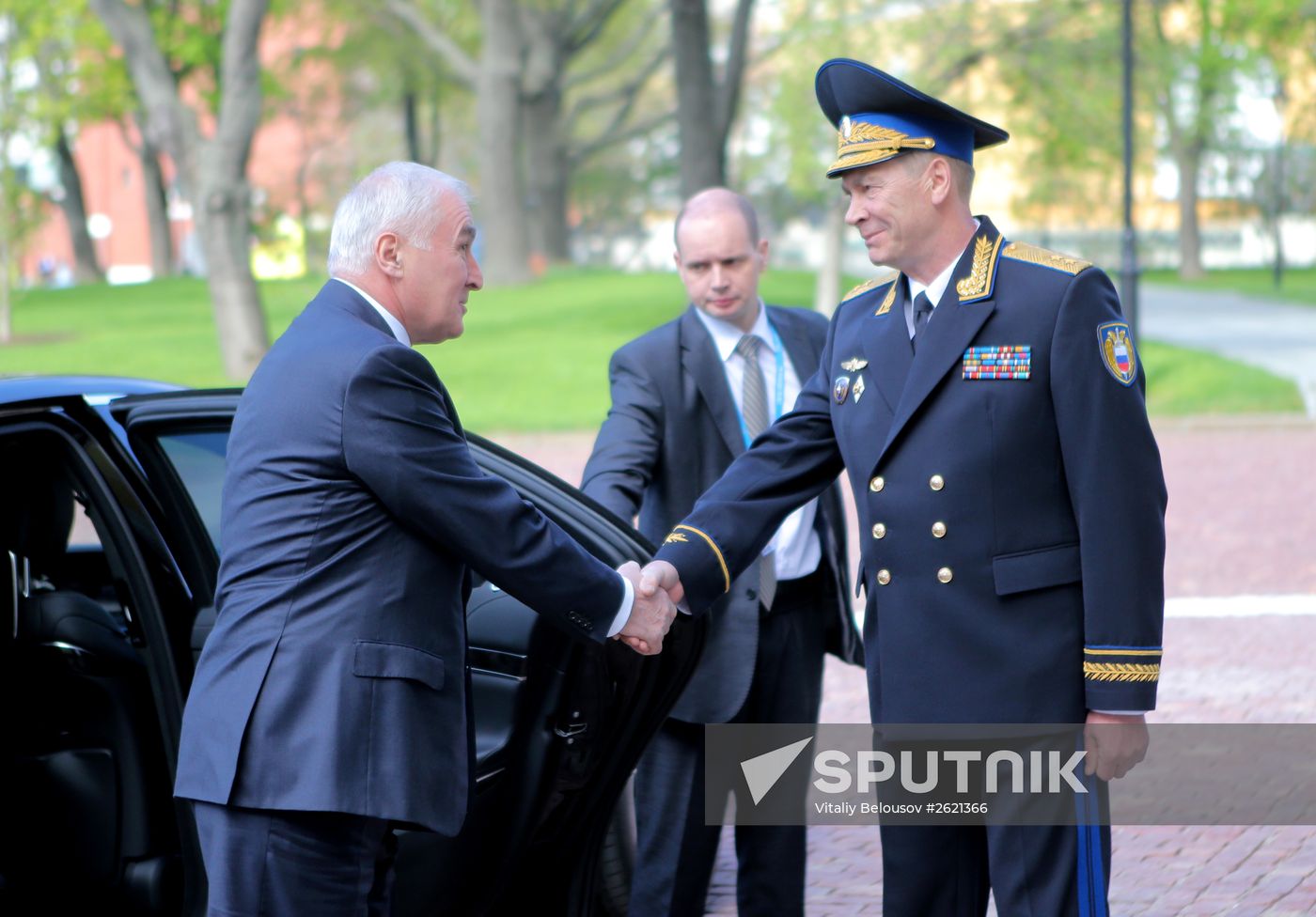 Kremlin Superintendent Sergei Khlebnikov welcomes foreign delegation heads and honorary guests