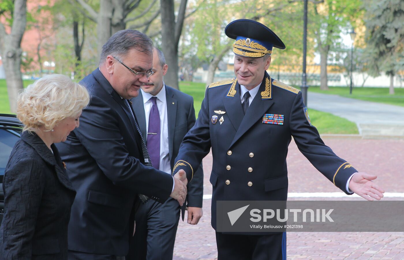 Kremlin Superintendent Sergei Khlebnikov welcomes foreign delegation heads and honorary guests
