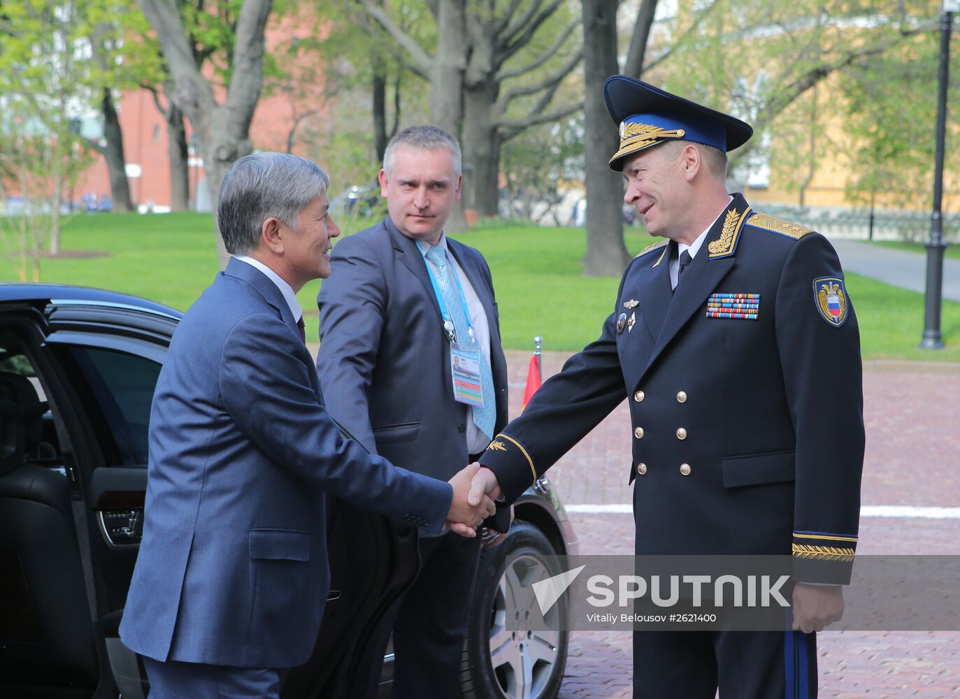 Kremlin Superintendent Sergei Khlebnikov welcomes foreign delegation heads and honorary guests