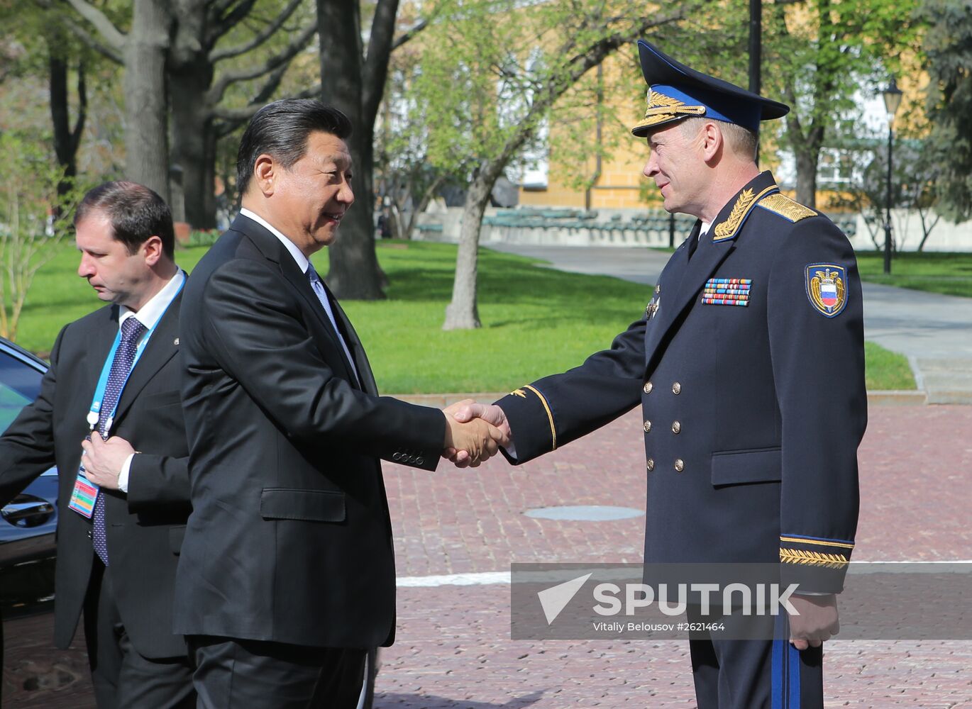 Kremlin Superintendent Sergei Khlebnikov welcomes foreign delegation heads and honorary guests