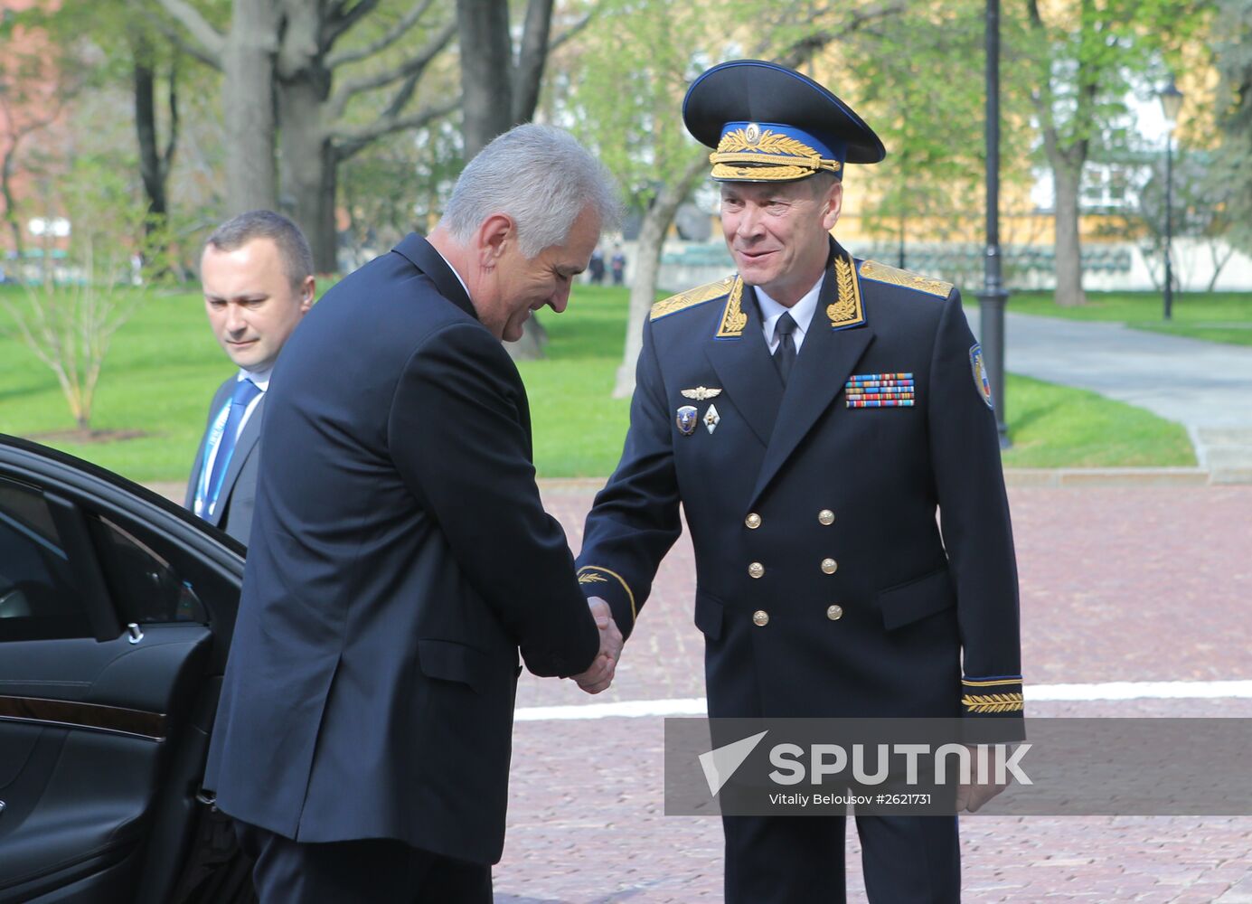 Kremlin Superintendent Sergei Khlebnikov welcomes foreign delegation heads and honorary guests