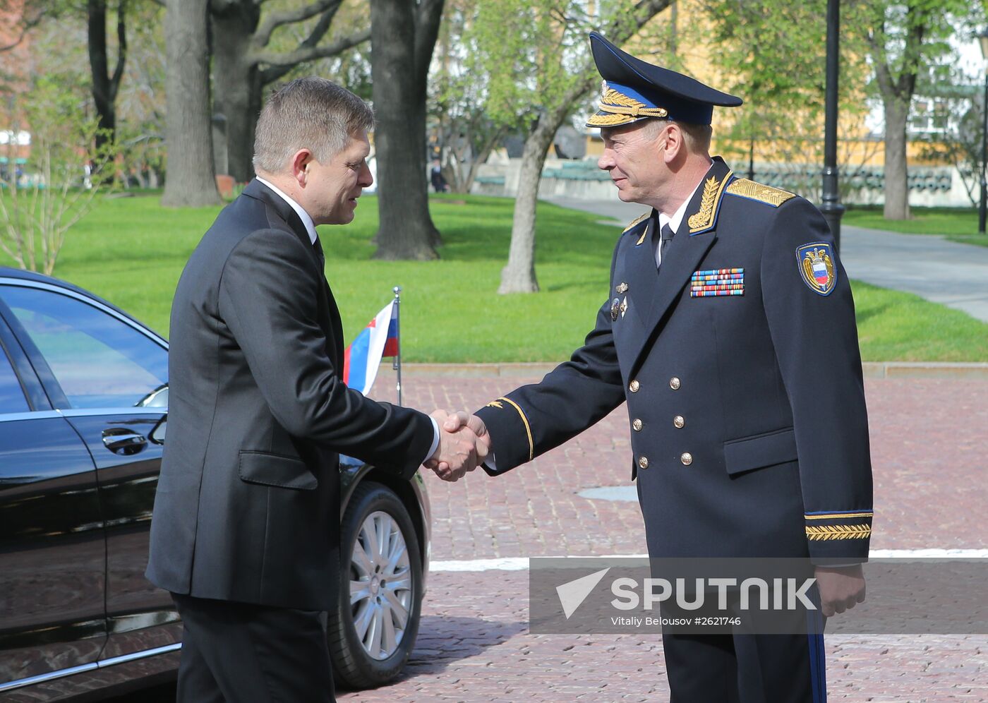 Kremlin Superintendent Sergei Khlebnikov welcomes foreign delegation heads and honorary guests