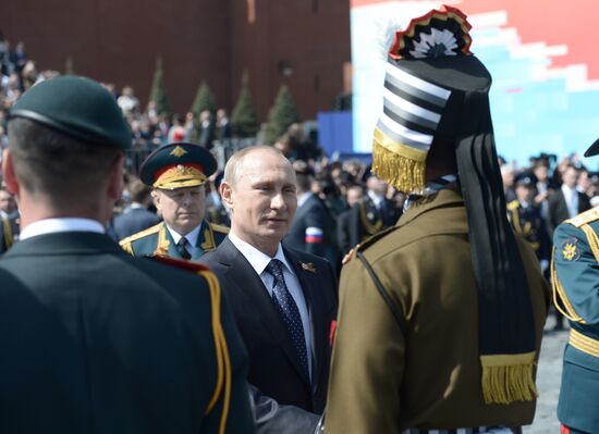 Vladimir Putin attends military parade to mark 70th anniversary of Victory in 1941-1945 Great Patriotic War