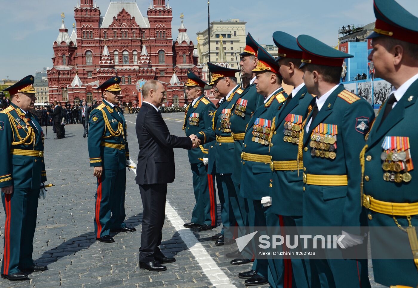 Russian President Vladimir Putin at military parade to mark 70th anniversary of Victory in Great Patriotic War