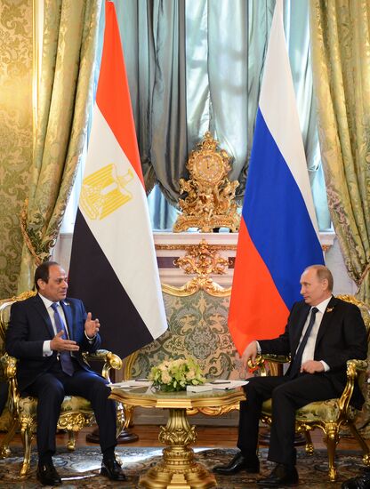 Russian President Vladimir Putin meets with President of Egypt President of the Arab Republic of Egypt Abdel Fattah el-Sisi