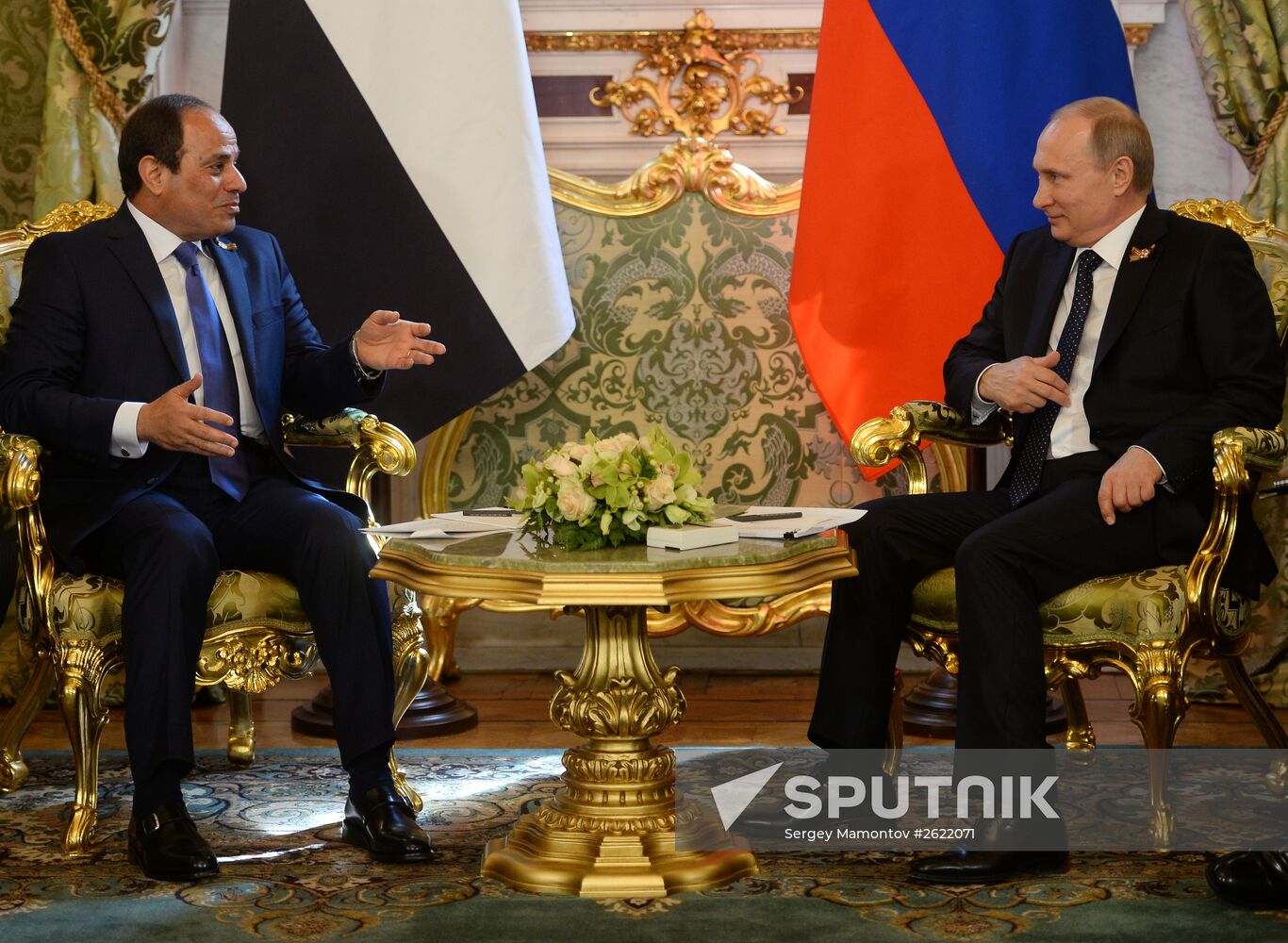 Russian President Vladimir Putin meets with President of Egypt Abdel Fattah el-Sisi