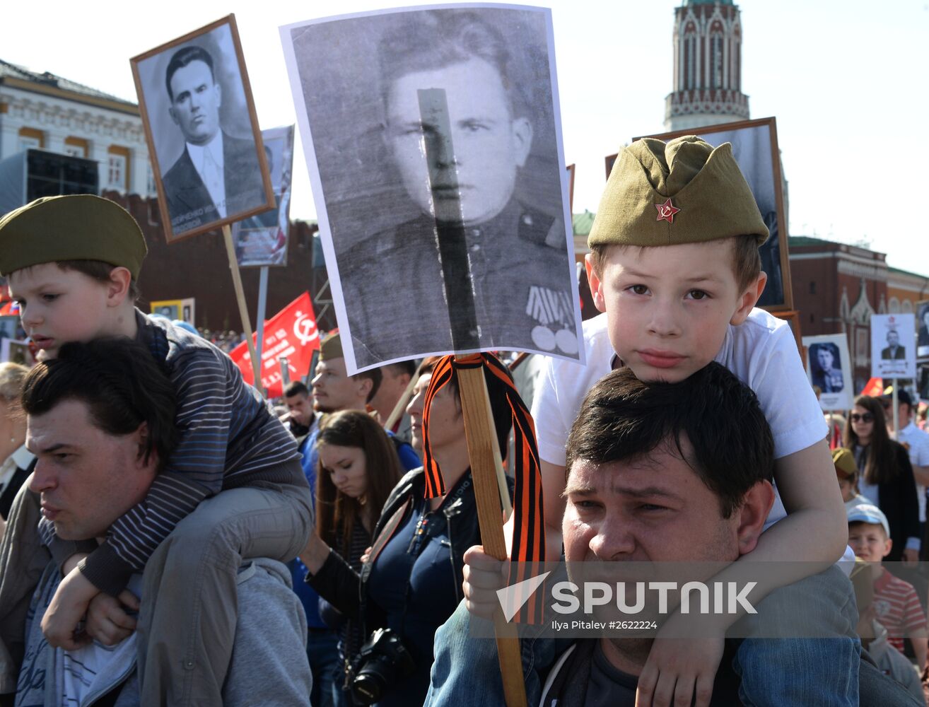 March of Immortal Regiment Moscow regional patriotic public organization on Red Square