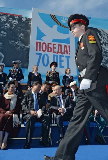 Vladimir Putin attends military parade to mark 70th anniversary of Victory in 1941-1945 Great Patriotic War