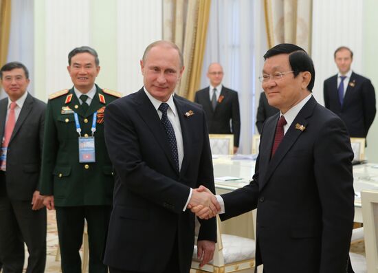 President of Russia Vladimir Putin meets with President of Vietnam Truong Tan Sang