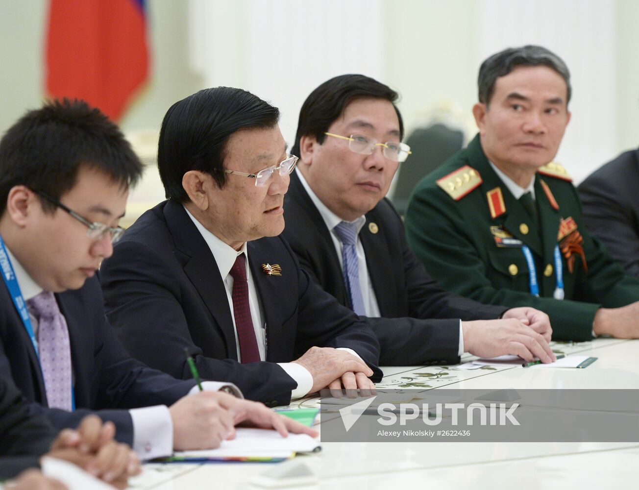 President of Russia Vladimir Putin meets with President of Vietnam Truong Tan Sang