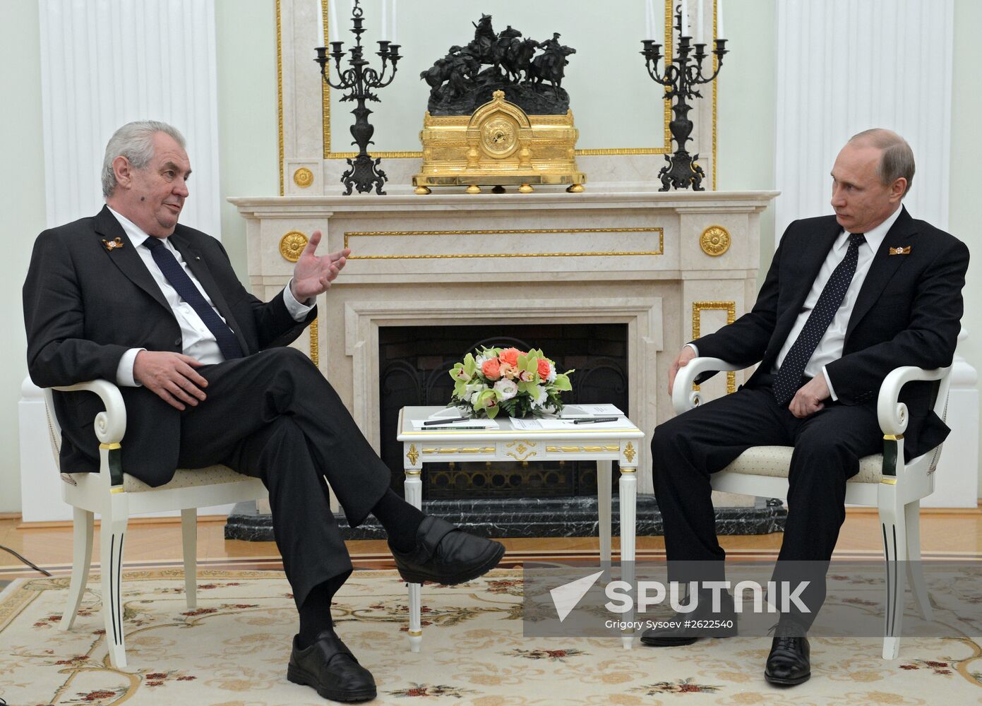 Russian President Vladimir Putin meets with President of Czech Republic Milos Zeman
