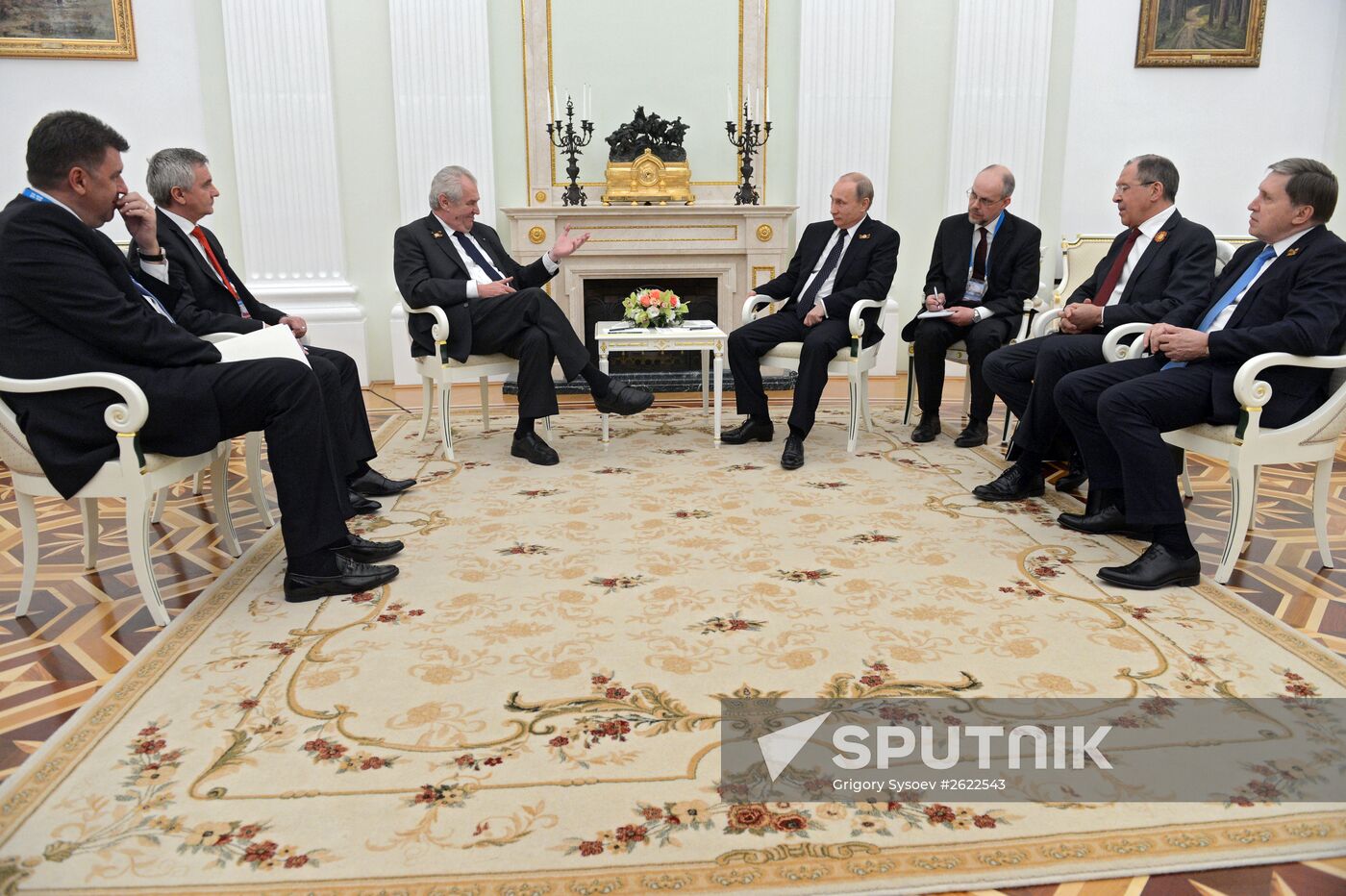 Russian President Vladimir Putin meets with President of Czech Republic Milos Zeman