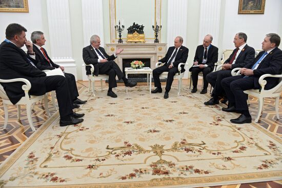 Russian President Vladimir Putin meets with President of Czech Republic Milos Zeman