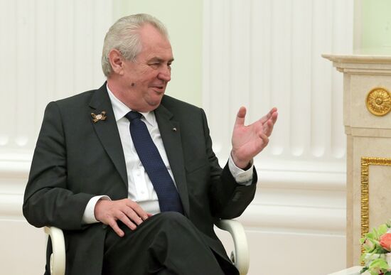 Russian President Vladimir Putin meets with President of Czech Republic Milos Zeman