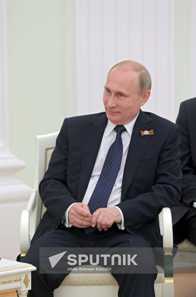 Russian President Vladimir Putin meets with President of Czech Republic Milos Zeman