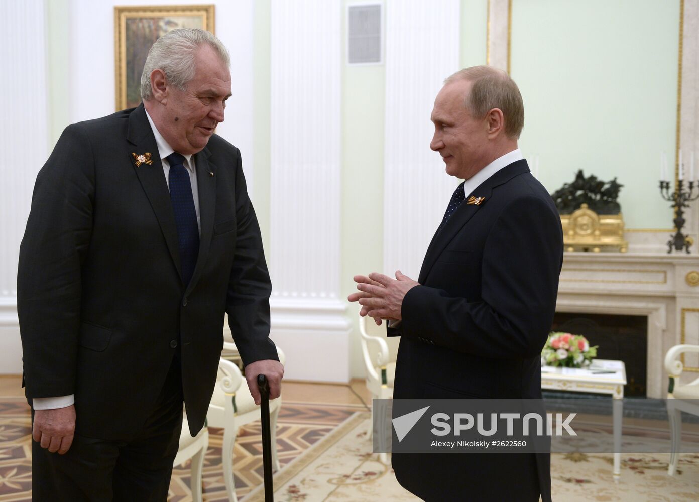 Russian President Vladimir Putin meets with President of Czech Republic Milos Zeman