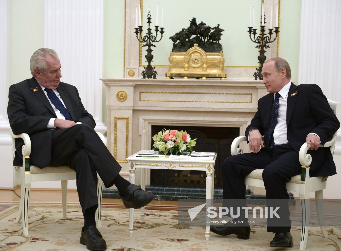 Russian President Vladimir Putin meets with President of Czech Republic Milos Zeman
