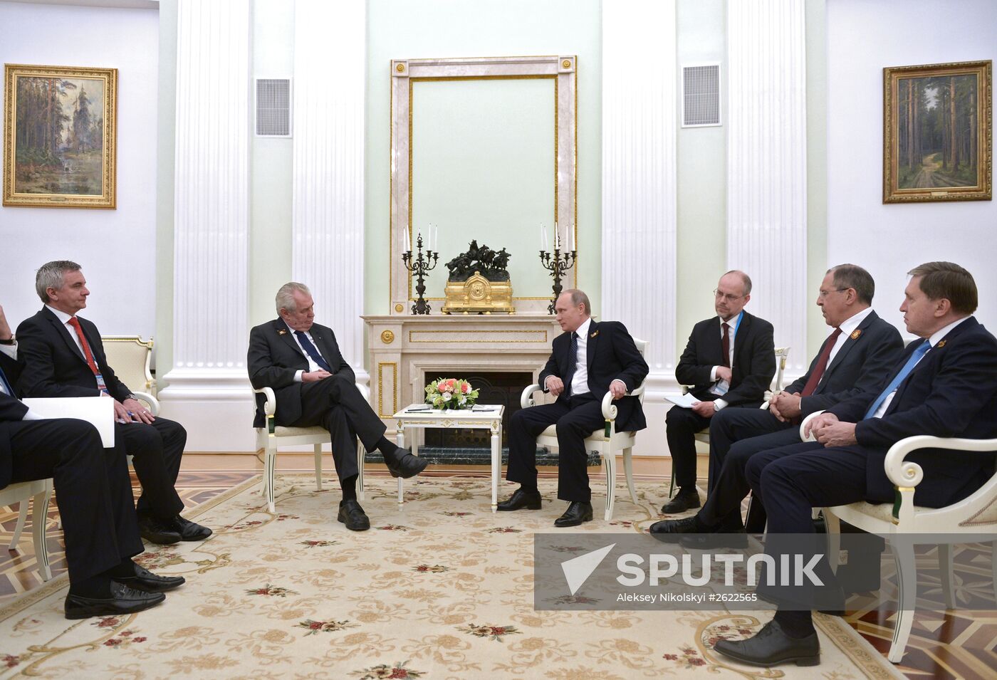 Russian President Vladimir Putin meets with President of Czech Republic Milos Zeman