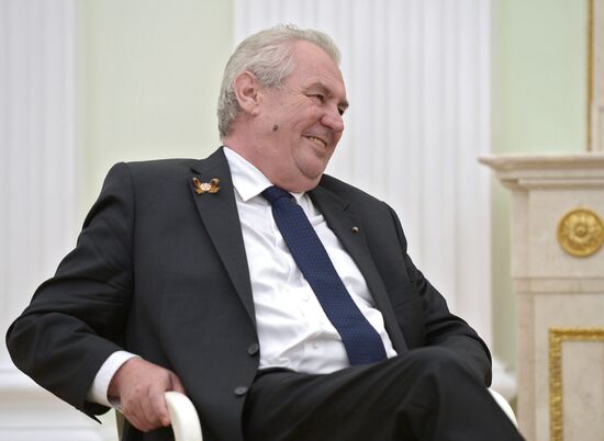 Russian President Vladimir Putin meets with President of Czech Republic Milos Zeman