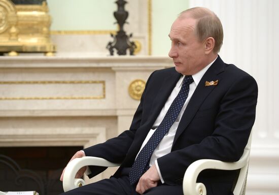Russian President Vladimir Putin meets with President of Czech Republic Milos Zeman