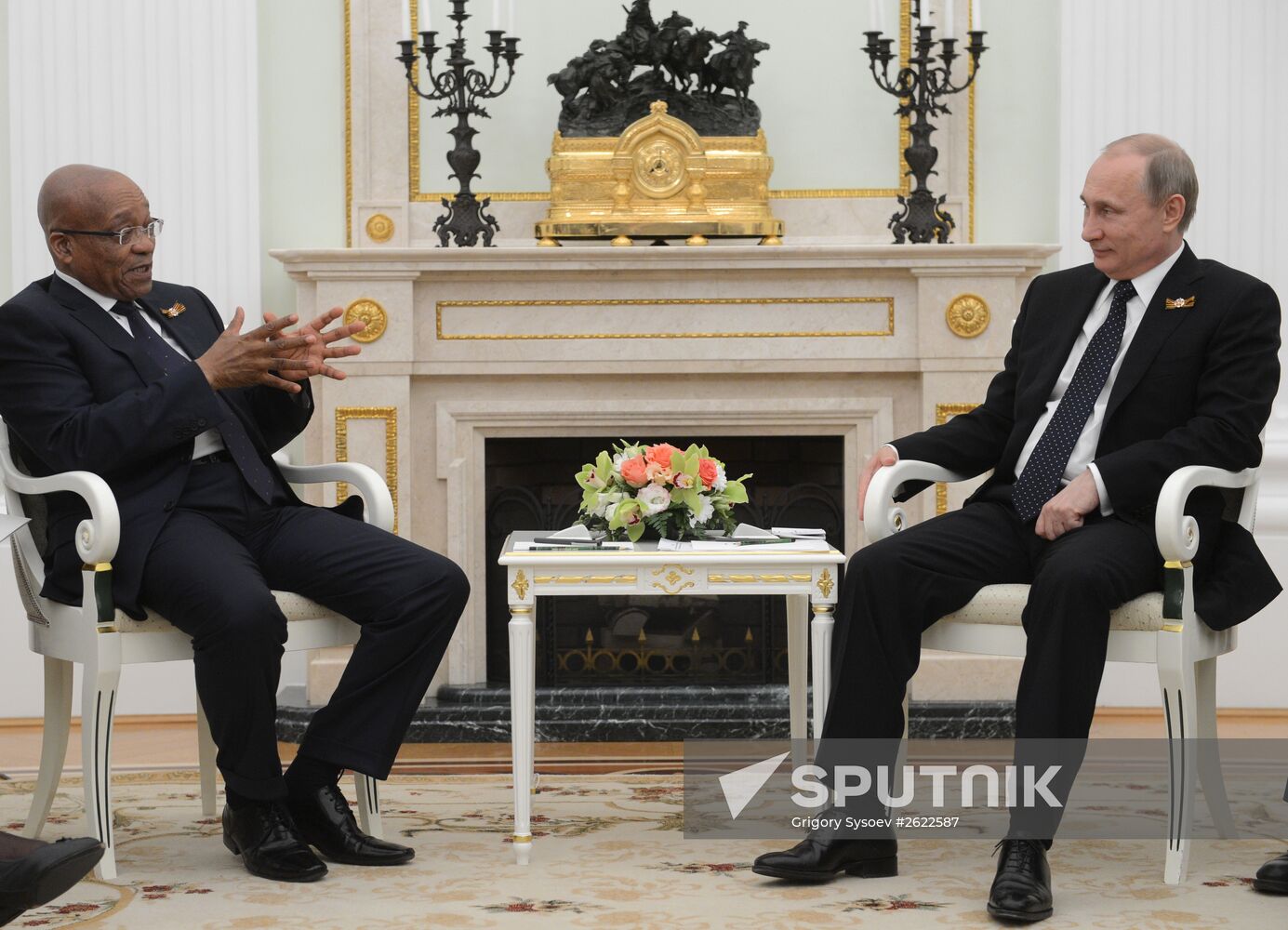 Russian President Vladimir Putin meets with President of South Africa Jacob Zuma