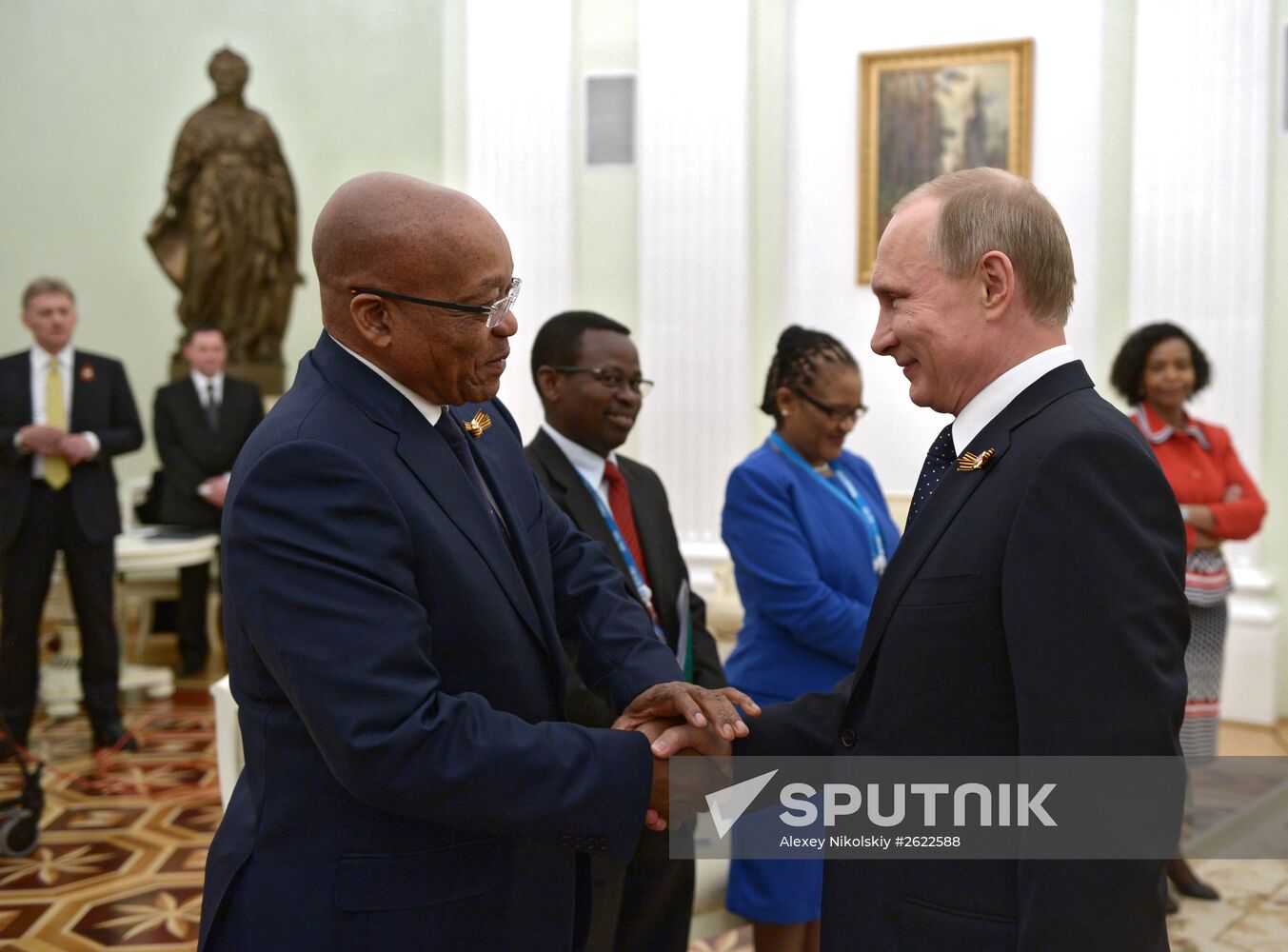 Russian President Vladimir Putin meets with President of South Africa Jacob Zuma