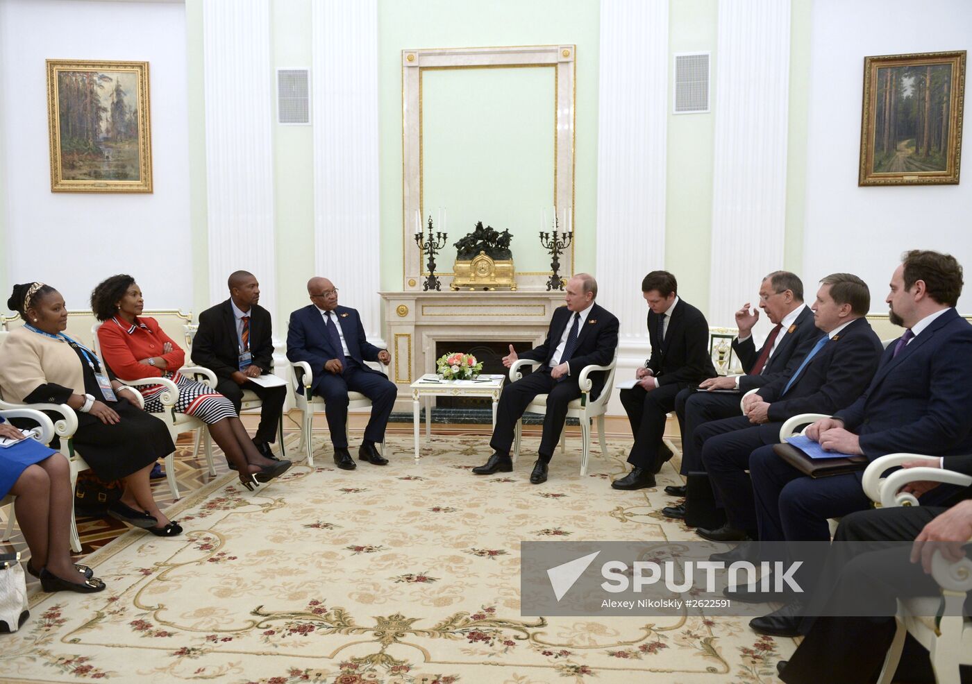 Russian President Vladimir Putin meets with President of South Africa Jacob Zuma