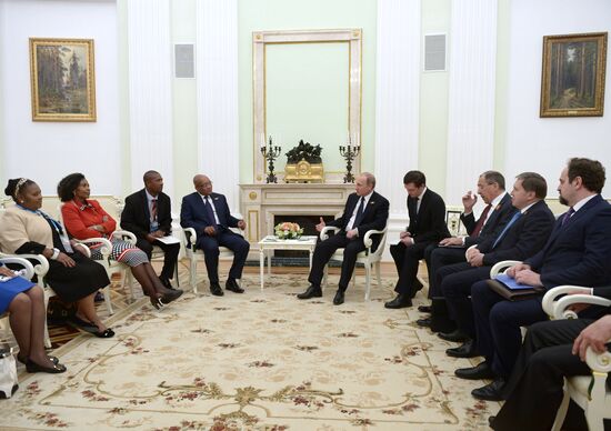 Russian President Vladimir Putin meets with President of South Africa Jacob Zuma