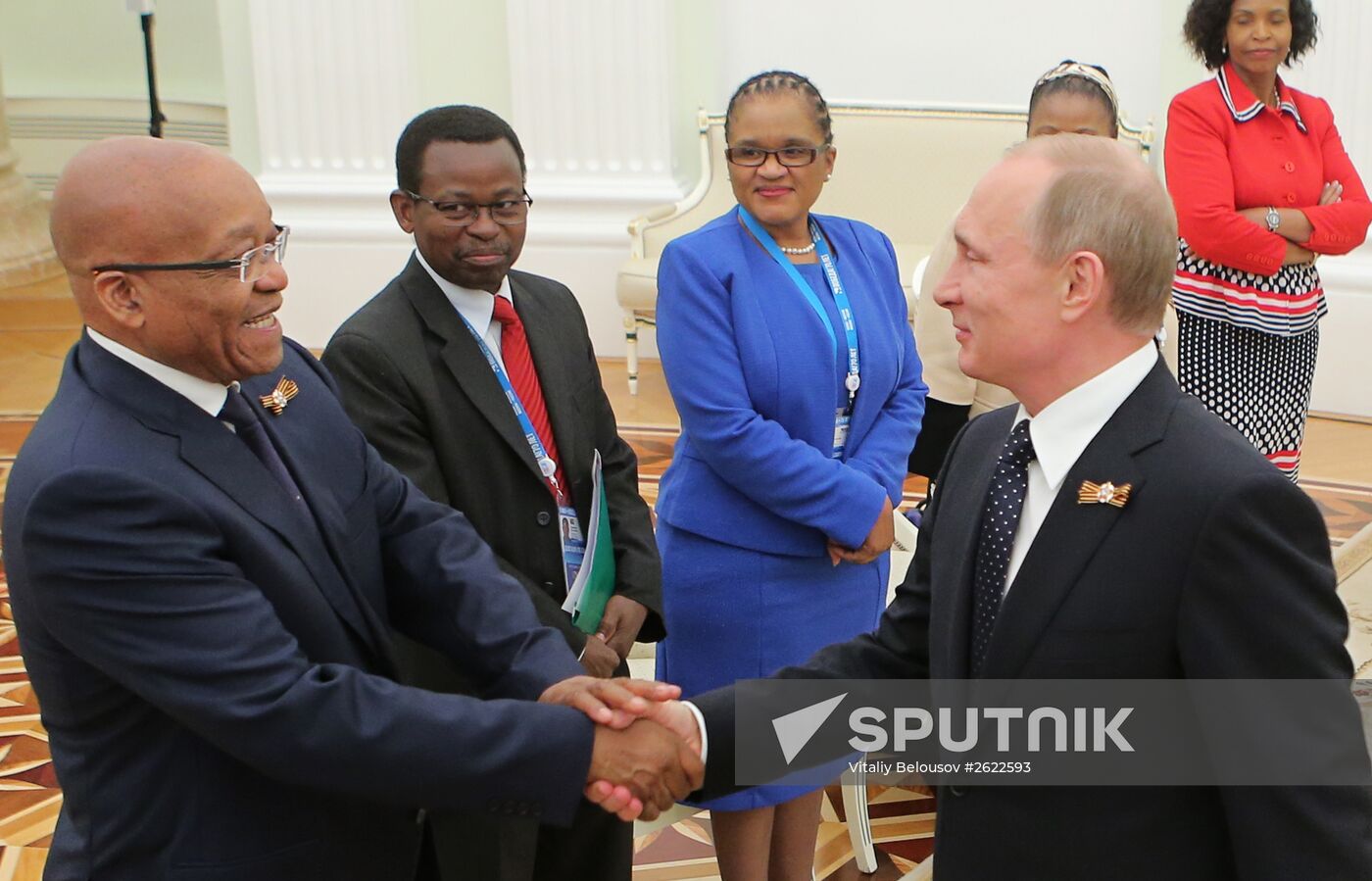 Russian President Vladimir Putin meets with President of South Africa Jacob Zuma